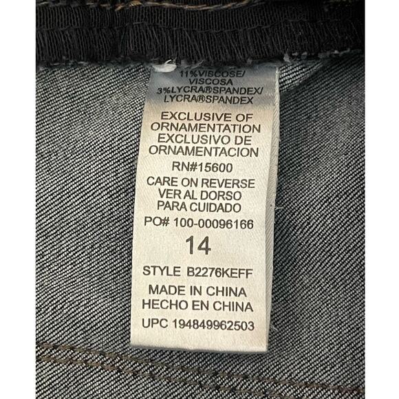 Democracy‎ Women's Jeans Ab Technology Reworked Upcycled High Rise Bling Size 14 - Picture 9 of 11